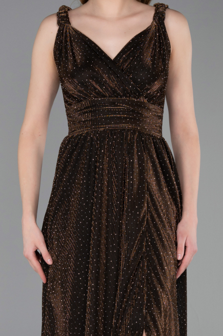 Robe de Soirée Longue Cuivre ABU6045