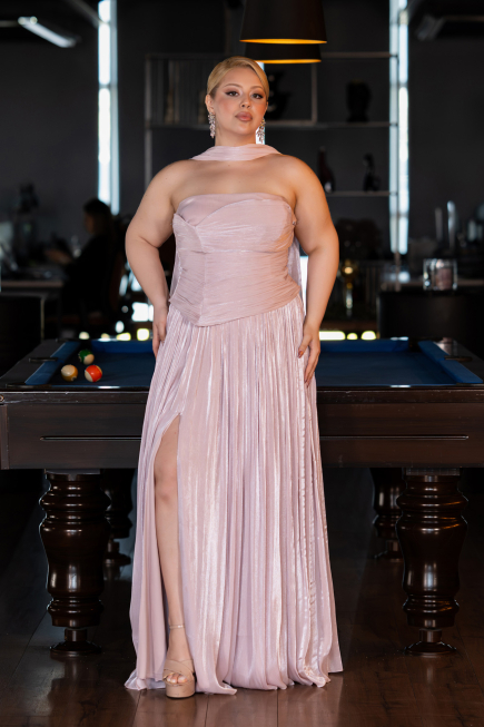 Robe Grande Taille Longue Mousseline Poudre ABU5958