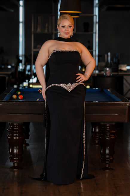 Robe de Soirée Grande Taille Longue Brun ABU6015