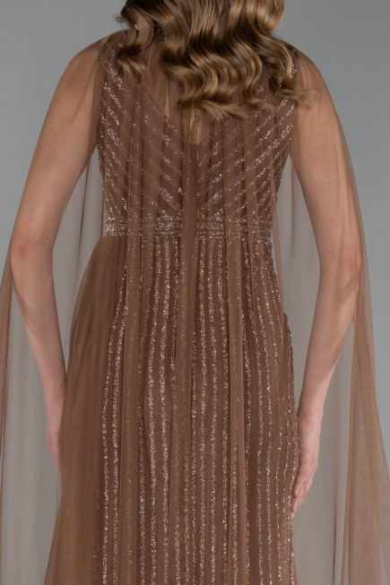 Robe de Soirée Longue Pierreux Cuivre ABU6052