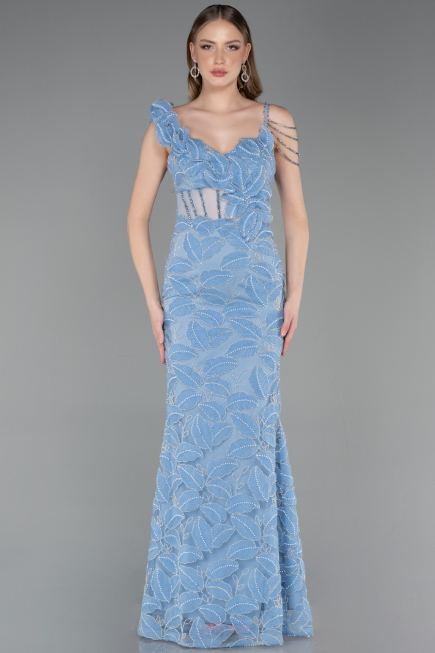 Robe de Soirée Longue Indigo ABU6059