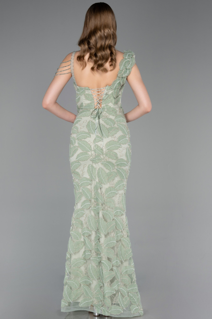 Robe de Soirée Longue Menthe ABU6059