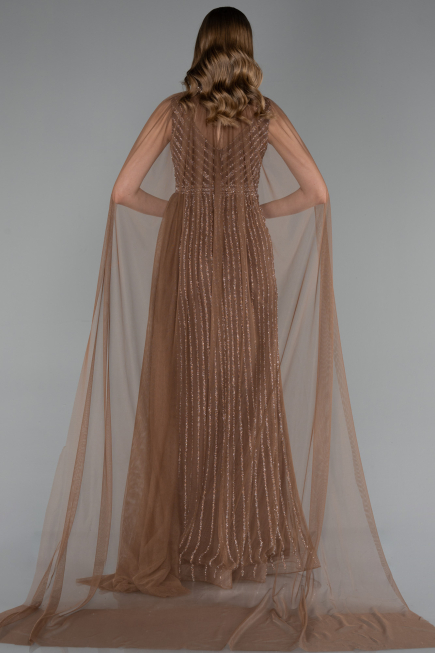 Robe de Soirée Longue Pierreux Cuivre ABU6052