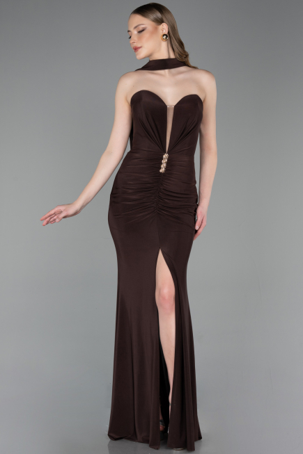 Robe de Soirée Longue Brun ABU6051