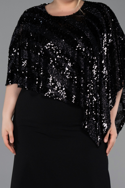 Robe De Soirée Grande Taille Midi Noir ABK2609