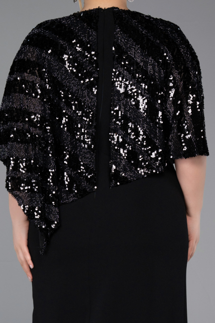Robe De Soirée Grande Taille Midi Noir ABK2609