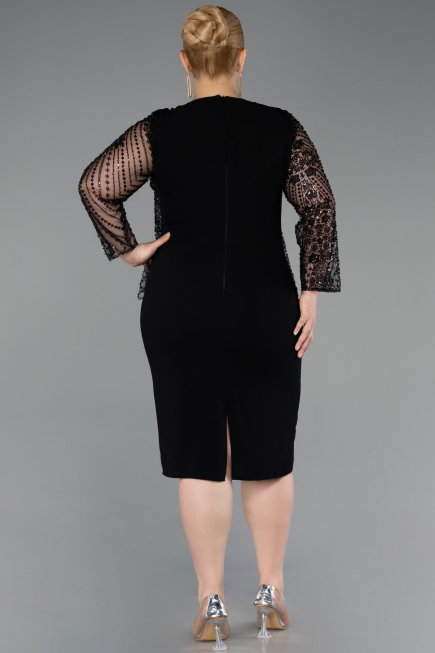 Robe De Soirée Grande Taille Midi Noir ABK2417