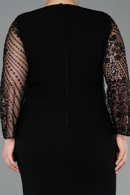 Robe De Soirée Grande Taille Midi Noir ABK2417
