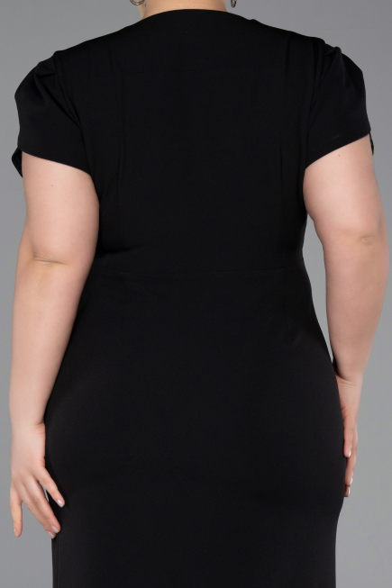 Robe de Soirée Grande Taille Midi Noir ABK2610