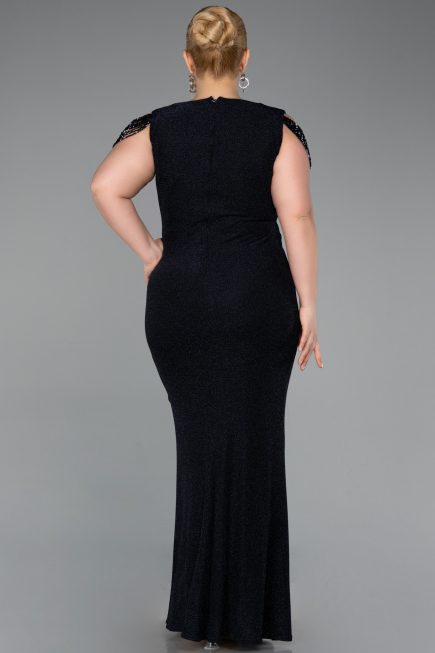 Robe De Soirée Grande Taille Longue Bleu Marine ABU5731