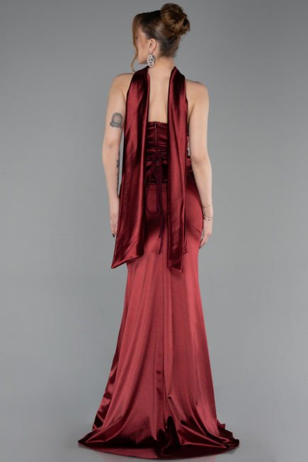 Robe de Soirée Longue Rouge Bordeaux ABU6079