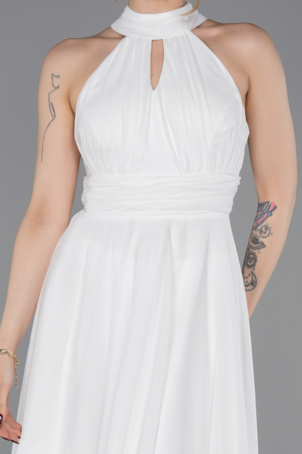 Robe de Cérémonie Courte Blanc ABK2612