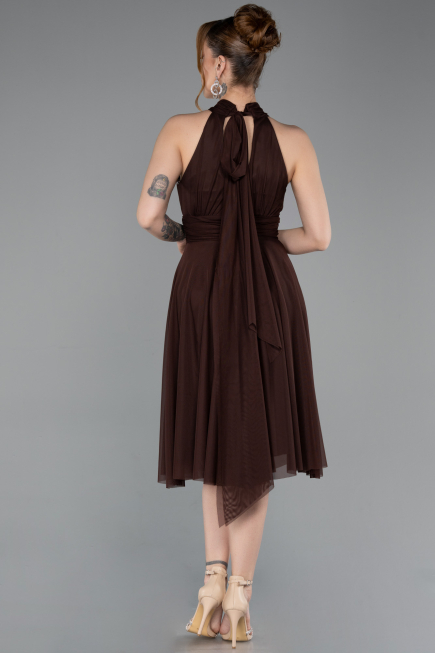 Robe de Cérémonie Courte Brun ABK2612