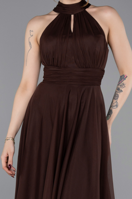 Robe de Cérémonie Courte Brun ABK2612