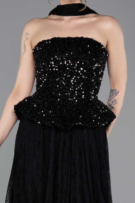 Tenue de Soirée Midi Dantelle Noir ABK2613