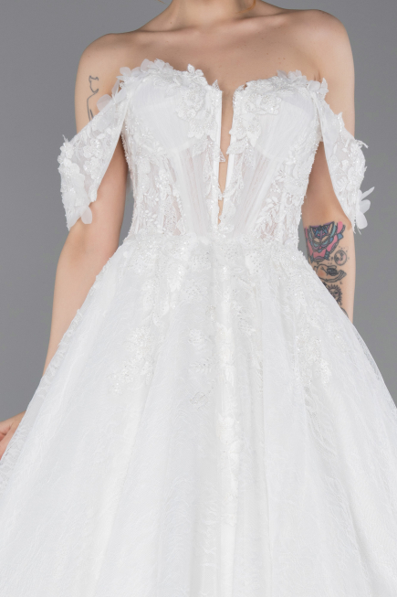 Robes de Mariage Longue Dantelle Blanc ABG190