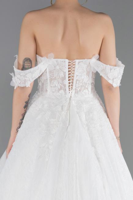 Robes de Mariage Longue Dantelle Blanc ABG190