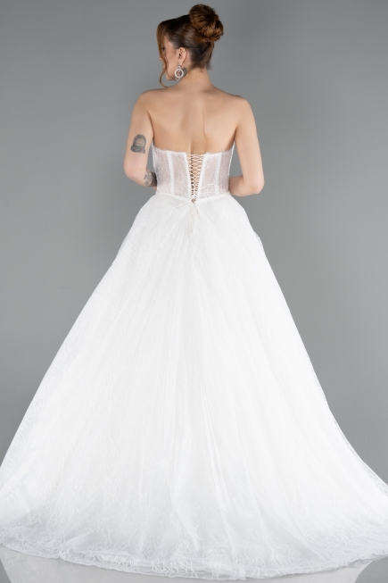Robes de Mariage Longue Dantelle Blanc ABG038