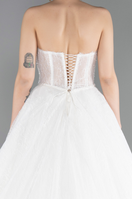 Robes de Mariage Longue Dantelle Blanc ABG038