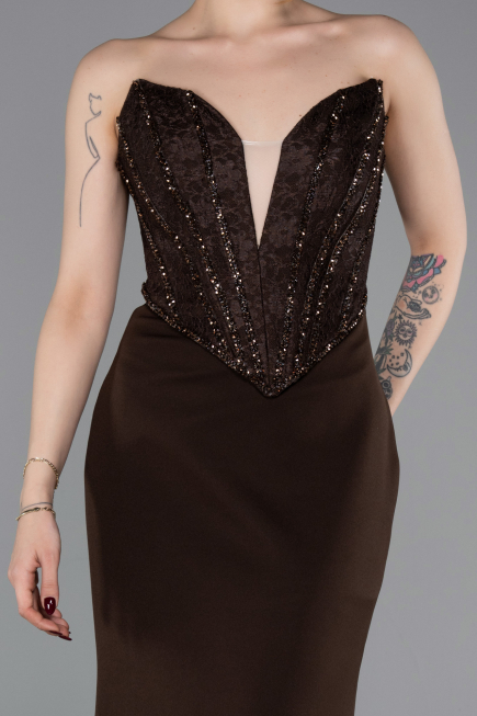 Robe De Soirée Longue Brun ABU5568
