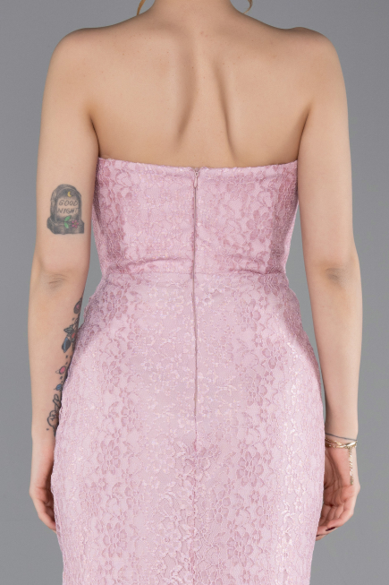Robe De Soirée Dantelle Longue Poudre ABU6036