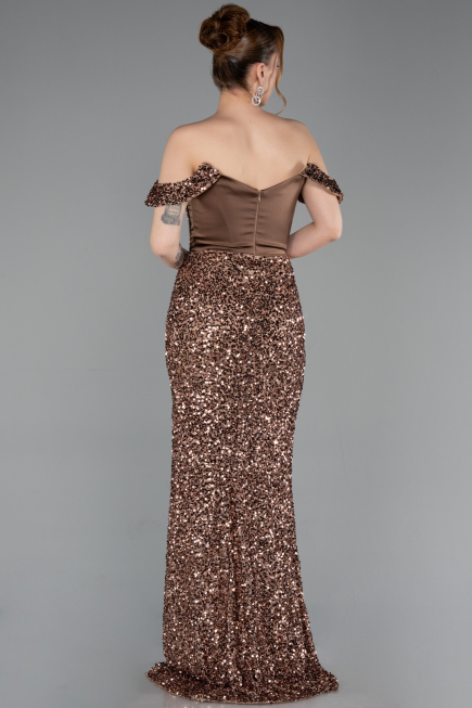 Robe de Soirée Longue Brun ABU6087