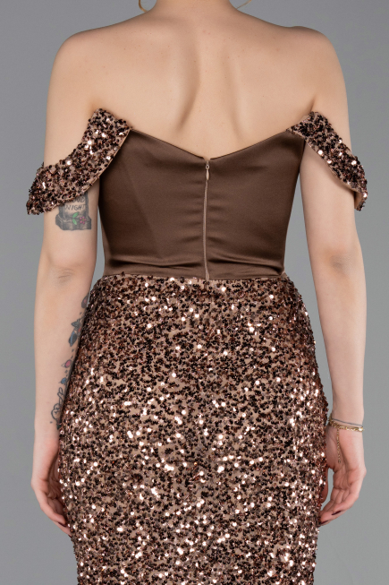 Robe de Soirée Longue Brun ABU6087