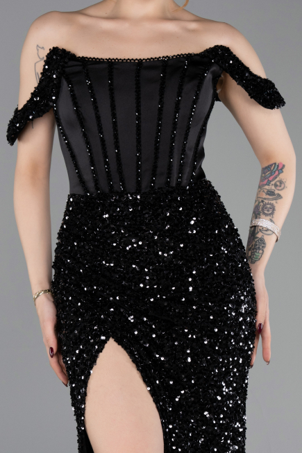 Robe de Soirée Longue Noir ABU6087