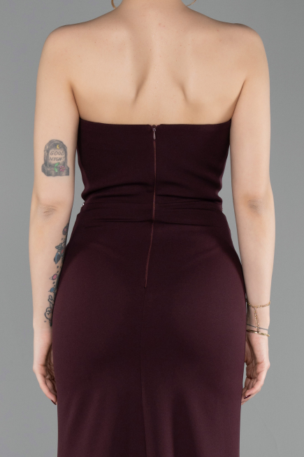 Robe Queue de Poisson Longue Couleur Cerise ABU6092