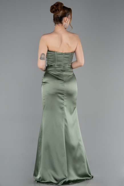 Robe de Soirée Longue Satin Turquoise ABU6091