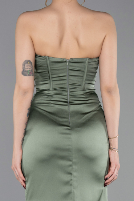 Robe de Soirée Longue Satin Turquoise ABU6091