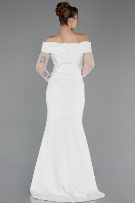 Robe de Soirée Longue Blanc ABU6101