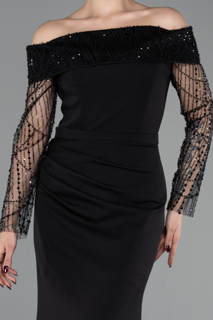 Robe de Soirée Longue Noir ABU6101