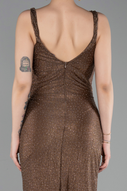 Robe de Soirée Longue Cuivre ABU6105