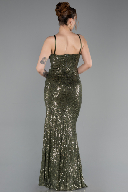 Robe de Soirée Longue Kaki ABU6106