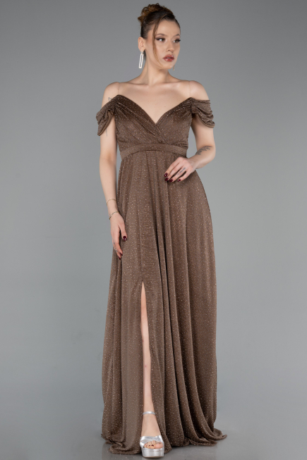 Robe de Soirée Longue Cuivre ABU6107