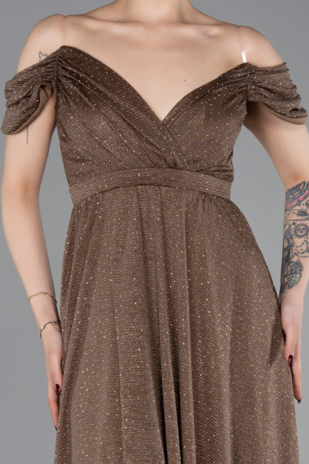 Robe de Soirée Longue Cuivre ABU6107
