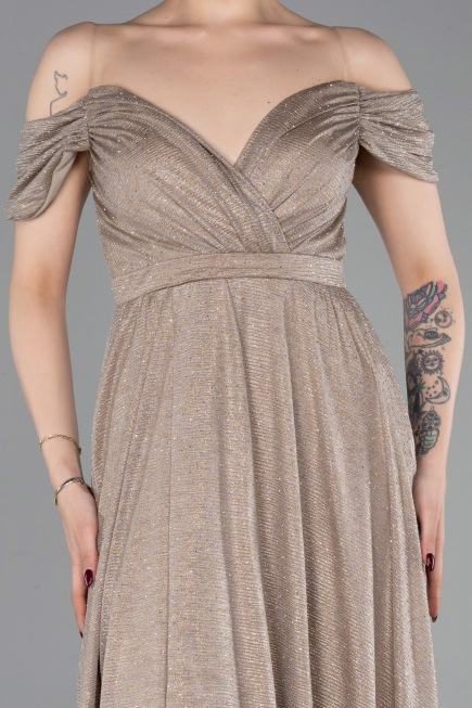Robe de Soirée Longue Or ABU6107