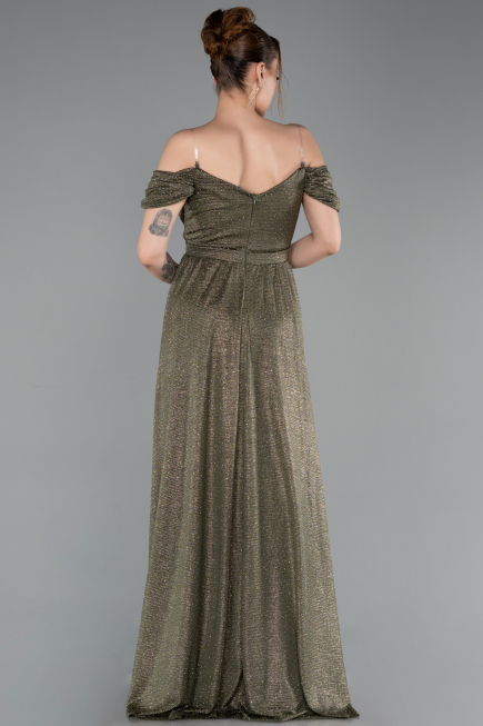 Robe de Soirée Longue Kaki ABU6107