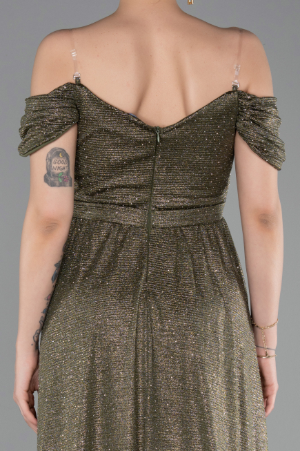 Robe de Soirée Longue Kaki ABU6107