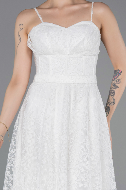 Robe de Soirée Longue Blanc ABU6108