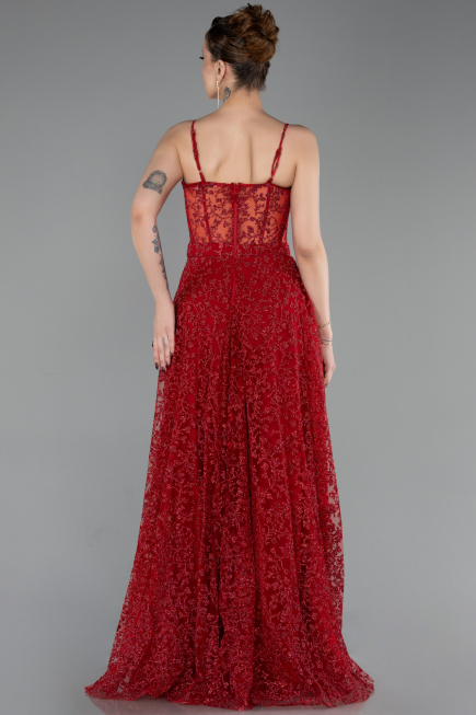 Robe de Soirée Longue Rouge ABU6108