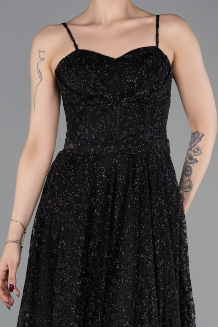 Robe de Soirée Longue Noir ABU6108