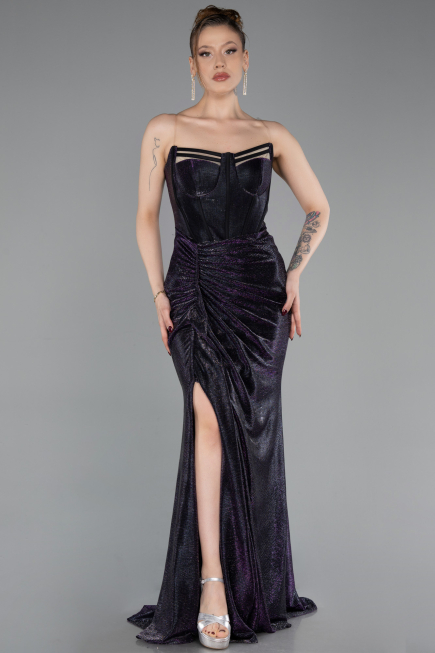 Robe de Soirée Longue Violet ABU6111