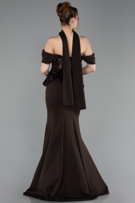 Robe de Soirée Longue Brun ABU6094