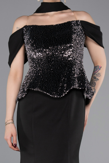 Robe de Soirée Longue Noir ABU6094
