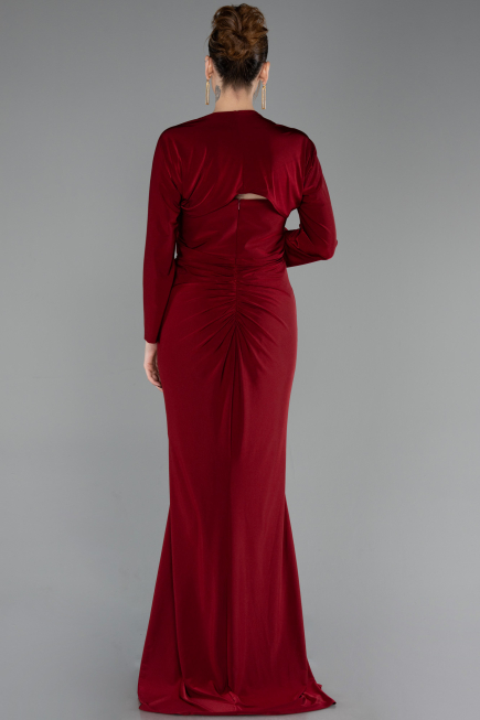 Robe De Soirée Grande Taille Longue Rouge Bordeaux ABU6097