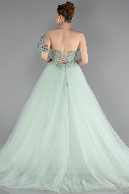 Robe de Soirée Longue Menthe ABU6113
