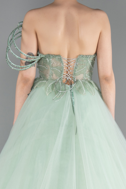 Robe de Soirée Longue Menthe ABU6113