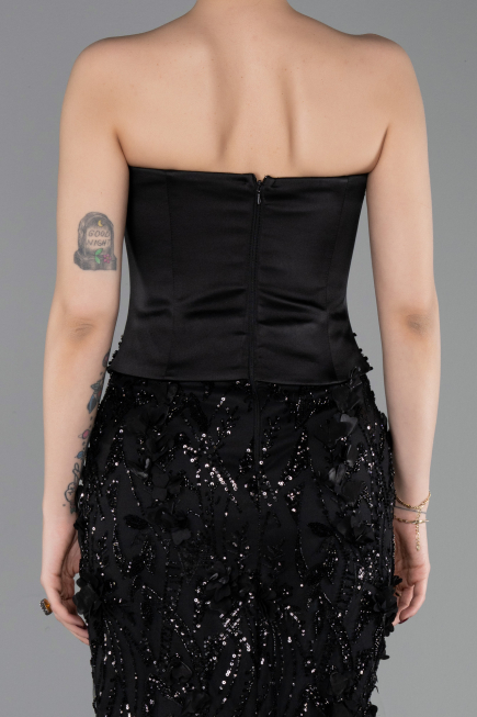 Robe de Soirée Longue Noir ABU6114